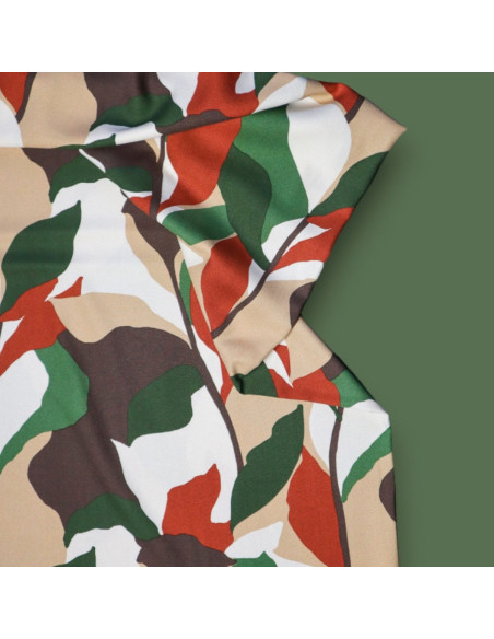 Tissu crêpe de viscose Bouquet Leia - Kaki