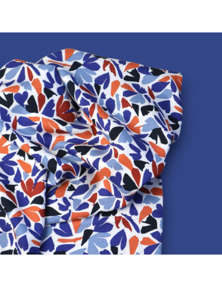 Tissu crêpe de viscose Petra Leia - Bleu