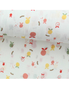 Tissu double gaze fantaisie - Fruits