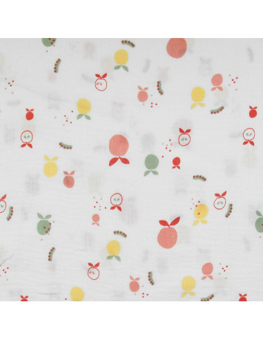 Tissu double gaze fantaisie - Fruits