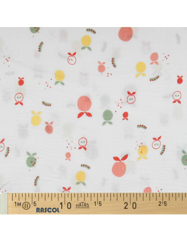 Tissu double gaze fantaisie - Fruits