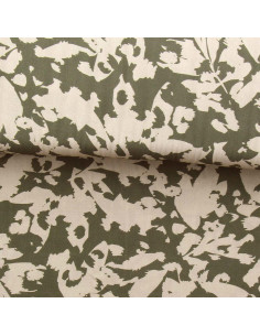 Tissu viscose fantaisie - Abstrait kaki