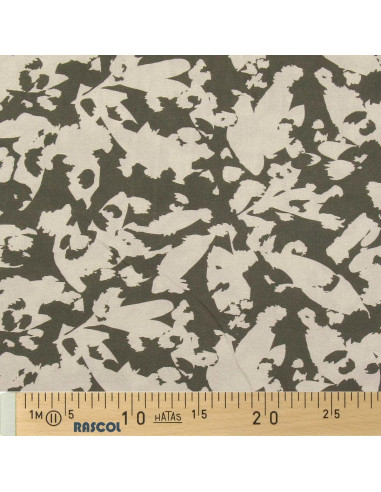 Tissu viscose fantaisie - Abstrait kaki