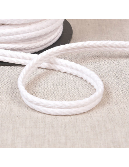 Cordon double passepoil chevrons - Blanc