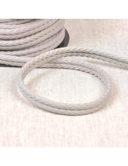Cordon double passepoil chevrons - Gris clair