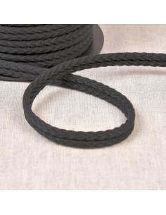 Cordon double passepoil chevrons - Gris foncé