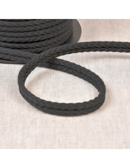 Cordon double passepoil chevrons - Gris foncé