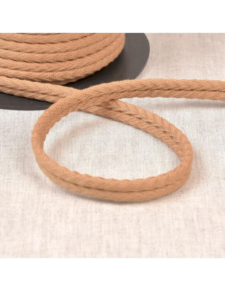 Cordon double passepoil chevrons - Beige foncé