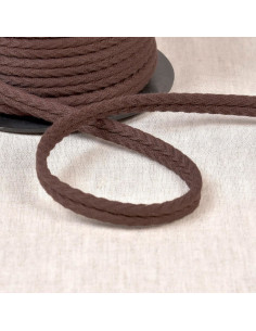 Cordon double passepoil chevrons - Marron foncé