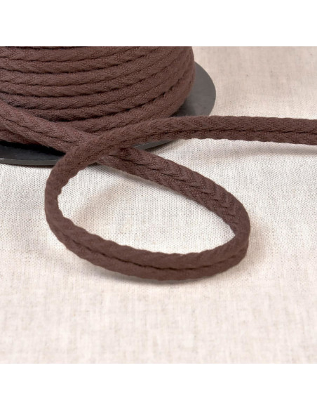 Cordon double passepoil chevrons - Marron foncé