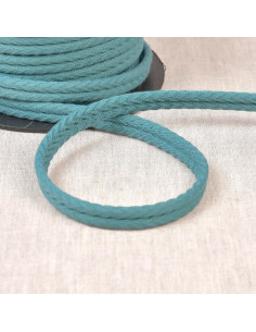 Cordon double passepoil chevrons - Bleu sarcelle