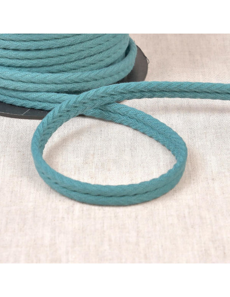 Cordon double passepoil chevrons - Bleu sarcelle