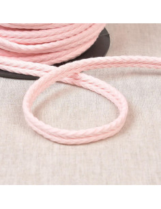 Cordon double passepoil chevrons - Rose clair