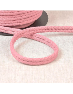 Cordon double passepoil chevrons - Vieux rose