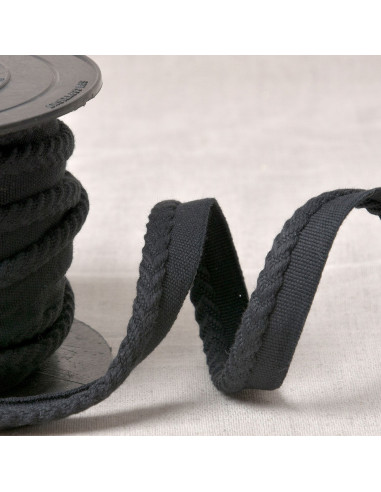 Cordon passepoil chevrons - Noir