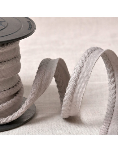 Cordon passepoil chevrons - Gris clair
