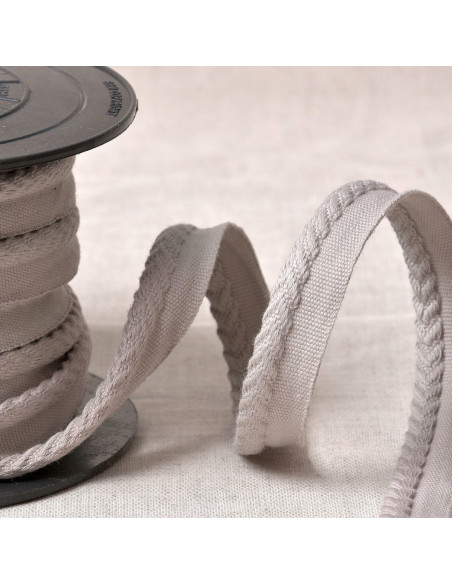 Cordon passepoil chevrons - Gris clair