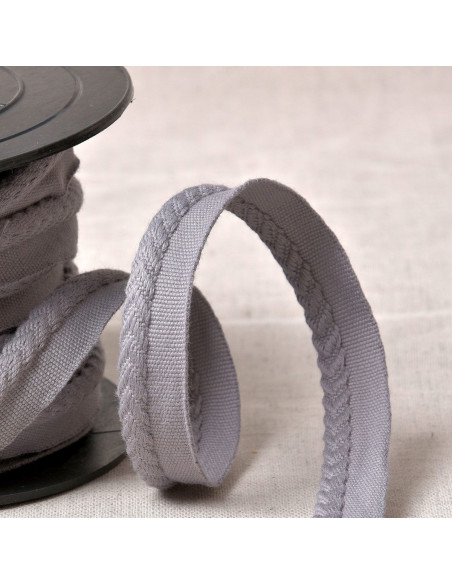 Cordon passepoil chevrons - Gris moyen