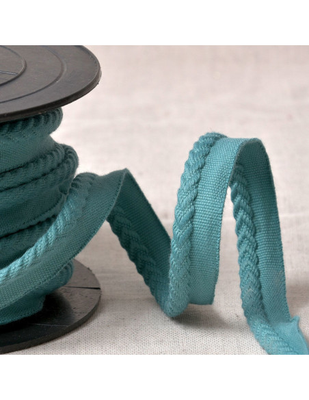 Cordon passepoil chevrons - Bleu sarcelle