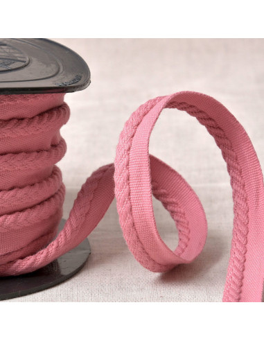 Cordon passepoil chevrons - Vieux rose