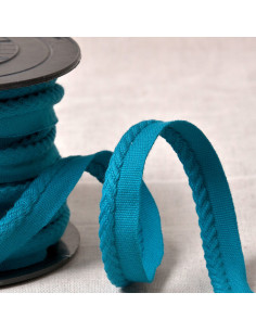 Cordon passepoil chevrons - Bleu canard