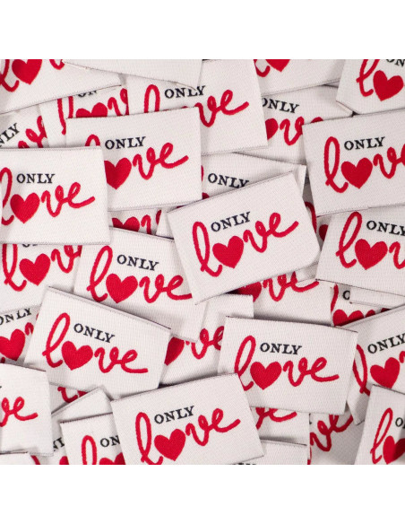 Lot de 5 étiquettes tissées - Only Love