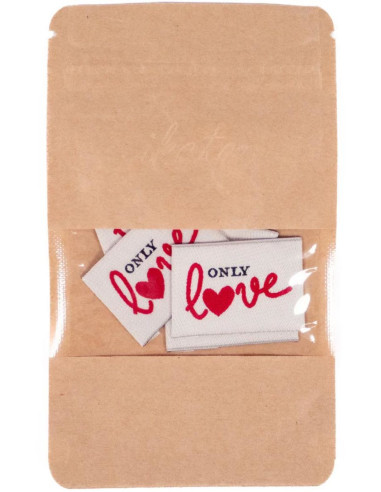 Lot de 5 étiquettes tissées - Only Love