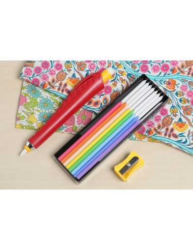 Crayon craie porte mine + craies + taille crayon