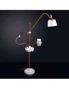 Lampe sur pied avec loupe, plateau et pince téléphone Daylight Anita