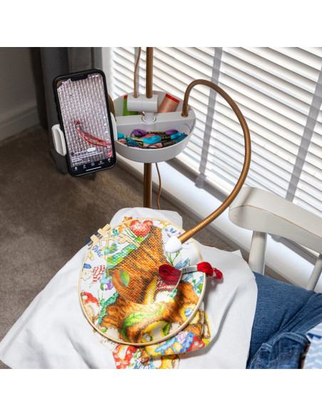 Lampe sur pied avec loupe, plateau et pince téléphone Daylight Anita