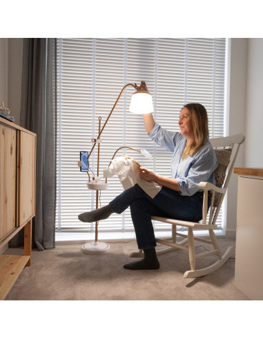 Lampe sur pied avec loupe, plateau et pince téléphone Daylight Anita