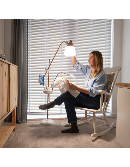 Lampe sur pied avec loupe, plateau et pince téléphone Daylight Anita