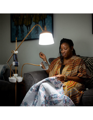 Lampe sur pied avec loupe, plateau et pince téléphone Daylight Anita