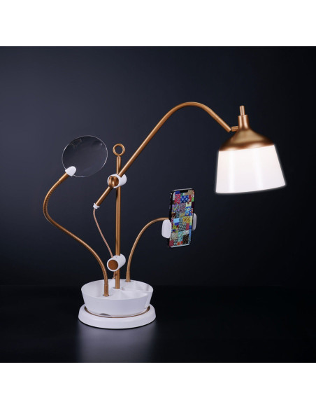 Lampe sur table avec loupe, plateau et pince téléphone Daylight Anita