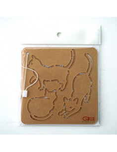 Set de 2 gabarits pour sashiko stencil - Neko