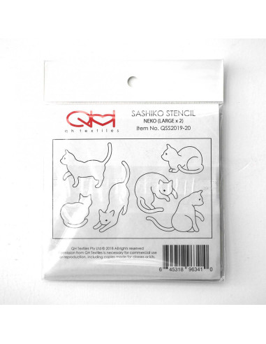 Set de 2 gabarits pour sashiko stencil - Neko