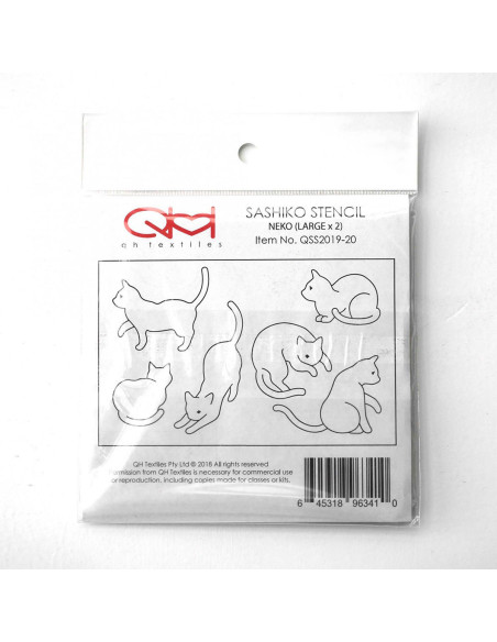 Set de 2 gabarits pour sashiko stencil - Neko