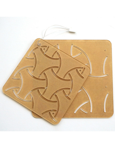 Set de 2 gabarits pour sashiko stencil - Maru-Bishamon