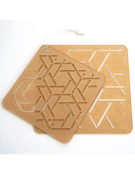 Set de 2 gabarits pour sashiko stencil - Musubi-Kasane-Kikkou