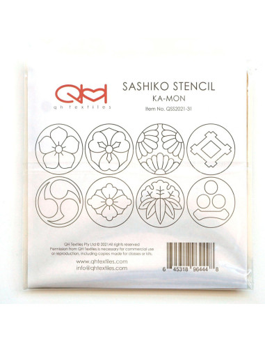 Set de 2 gabarits pour sashiko stencil - Ka-mon