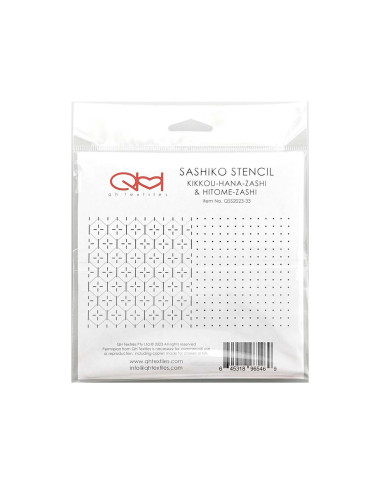 Set de 2 gabarits pour sashiko stencil - Kikkou-Hana-Zashi & Hitome-Zashi