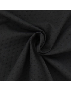 Tissu coton plumetis - Noir