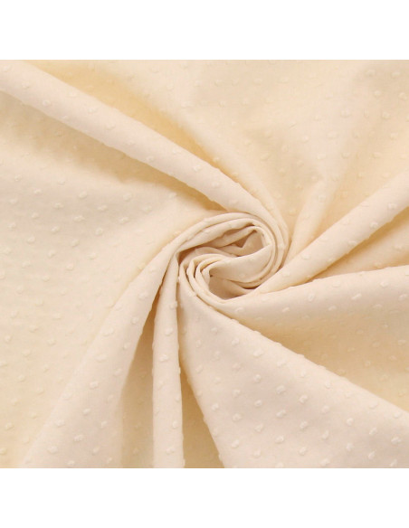 Tissu coton plumetis - Champagne