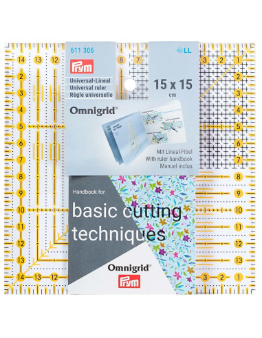 Règle patchwork Omnigrid quadrillage 15  x 15 cm
