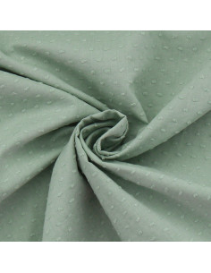 Tissu coton plumetis - Vert de gris