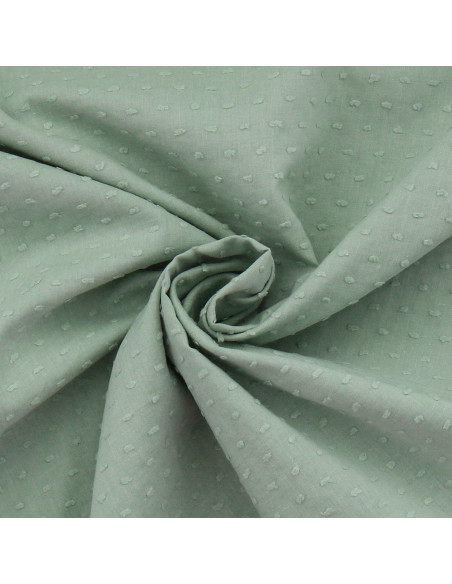 Tissu coton plumetis - Vert de gris