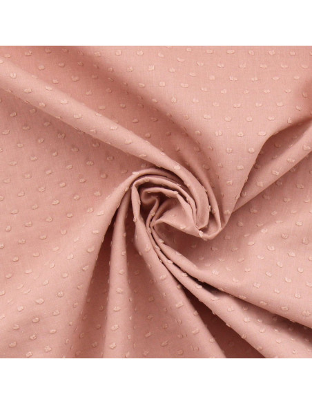 Tissu coton plumetis - Vieux rose