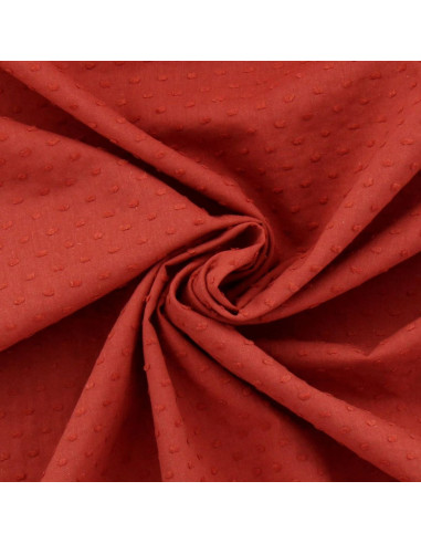 Tissu coton plumetis - Terracotta