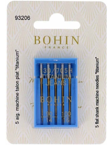 Aiguilles machine titanium spécial jeans Bohin