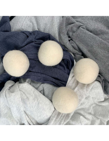 Lot de 4 balles de séchage en laine pour sèche linge